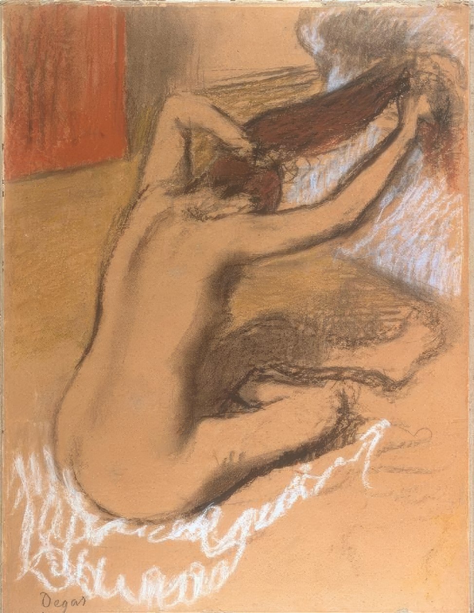 Kobieta czesząca włosy autorstwa Edgar Degas