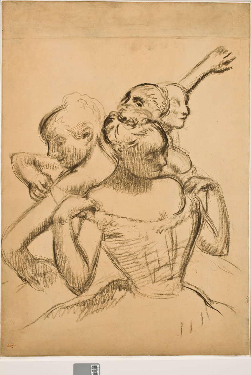Grupa czterech tancerek, ok. 1902 (węgiel drzewny na papierze manilowym) autorstwa Edgar Degas