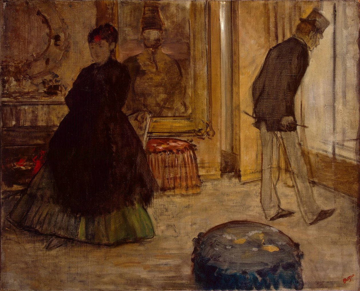 Wnętrze z dwiema postaciami, 1869 autorstwa Edgar Degas