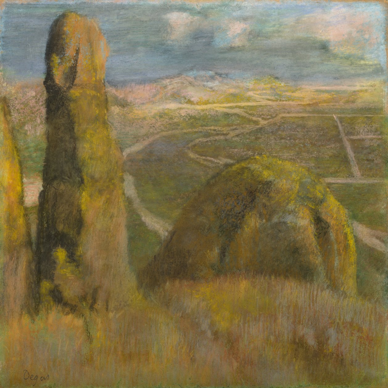 Krajobraz, ok. 1892 (pastel na tekturze) autorstwa Edgar Degas