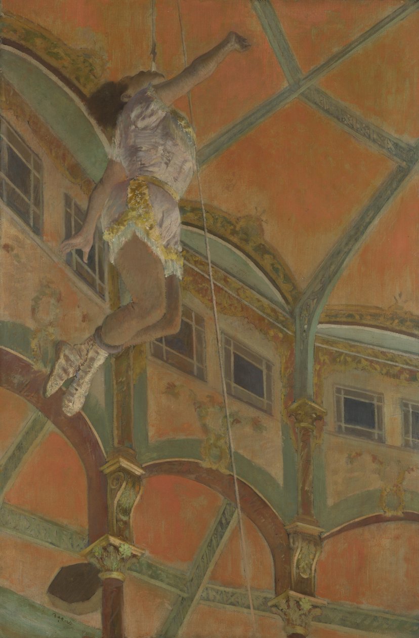 Miss La La w Cirque Fernando autorstwa Edgar Degas