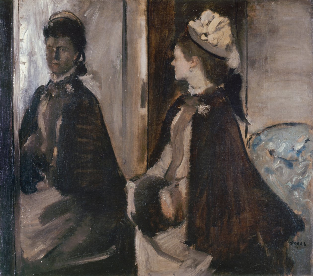 Pani Jeantaud w lustrze autorstwa Edgar Degas