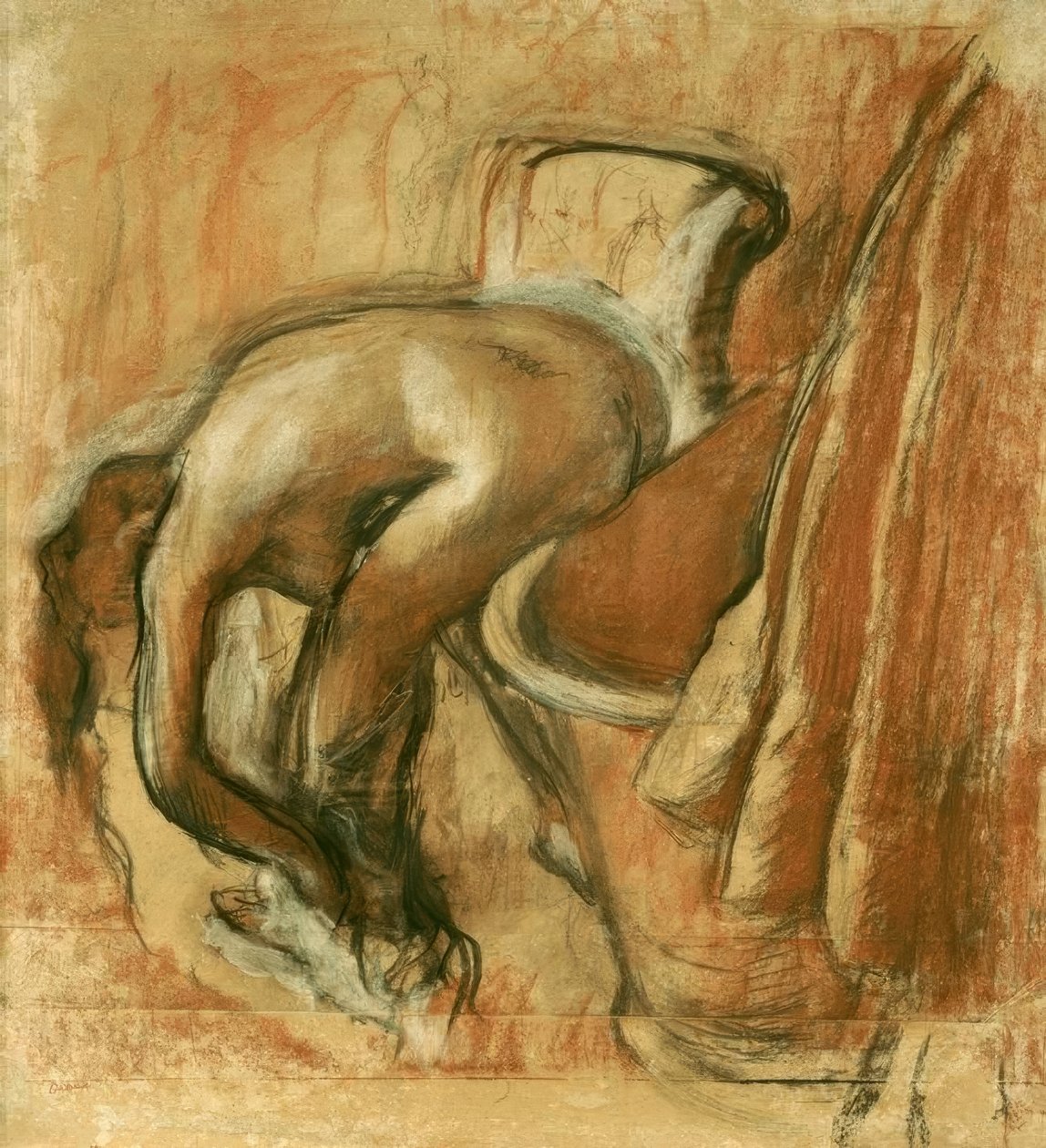 Po kąpieli; kobieta sama się suszy autorstwa Edgar Degas