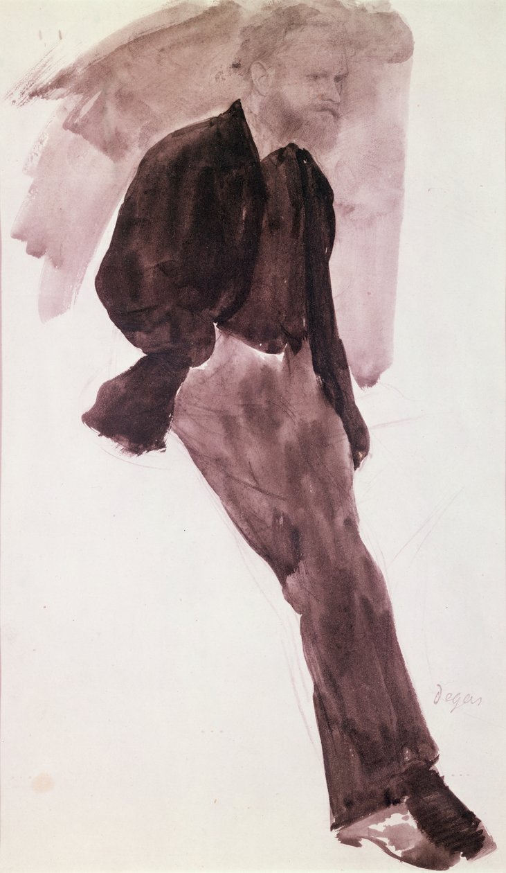 Portret Maneta (szary wash na papierze) autorstwa Edgar Degas