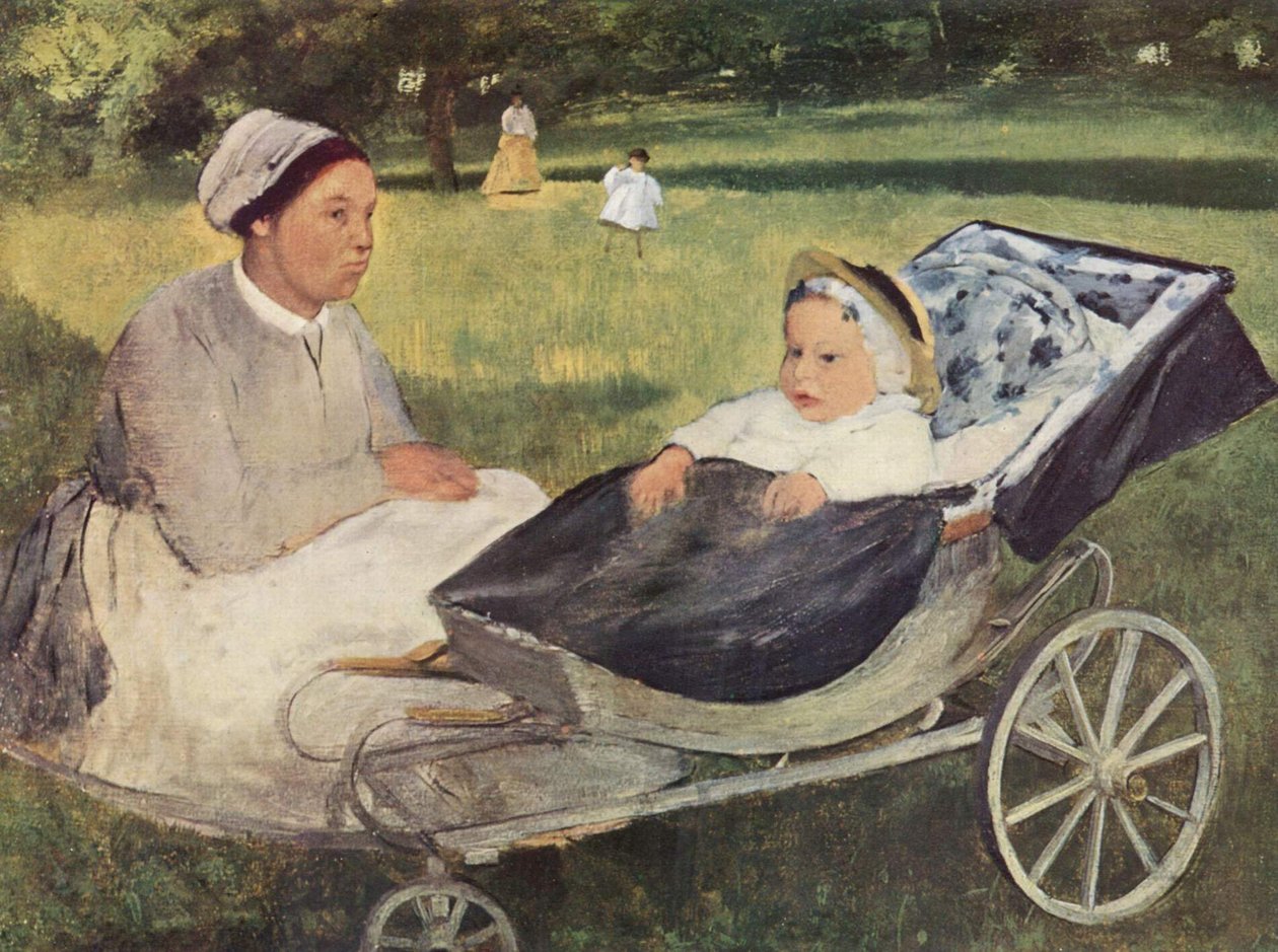 Porträt des Henri Valpinçon als Kind mit Housekeeper autorstwa Edgar Degas