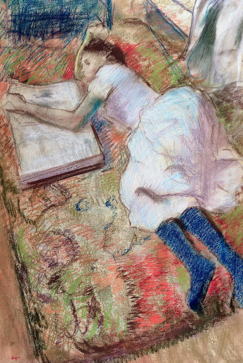 Czytelnik leżący, c.1889 (pastel na papierze) autorstwa Edgar Degas