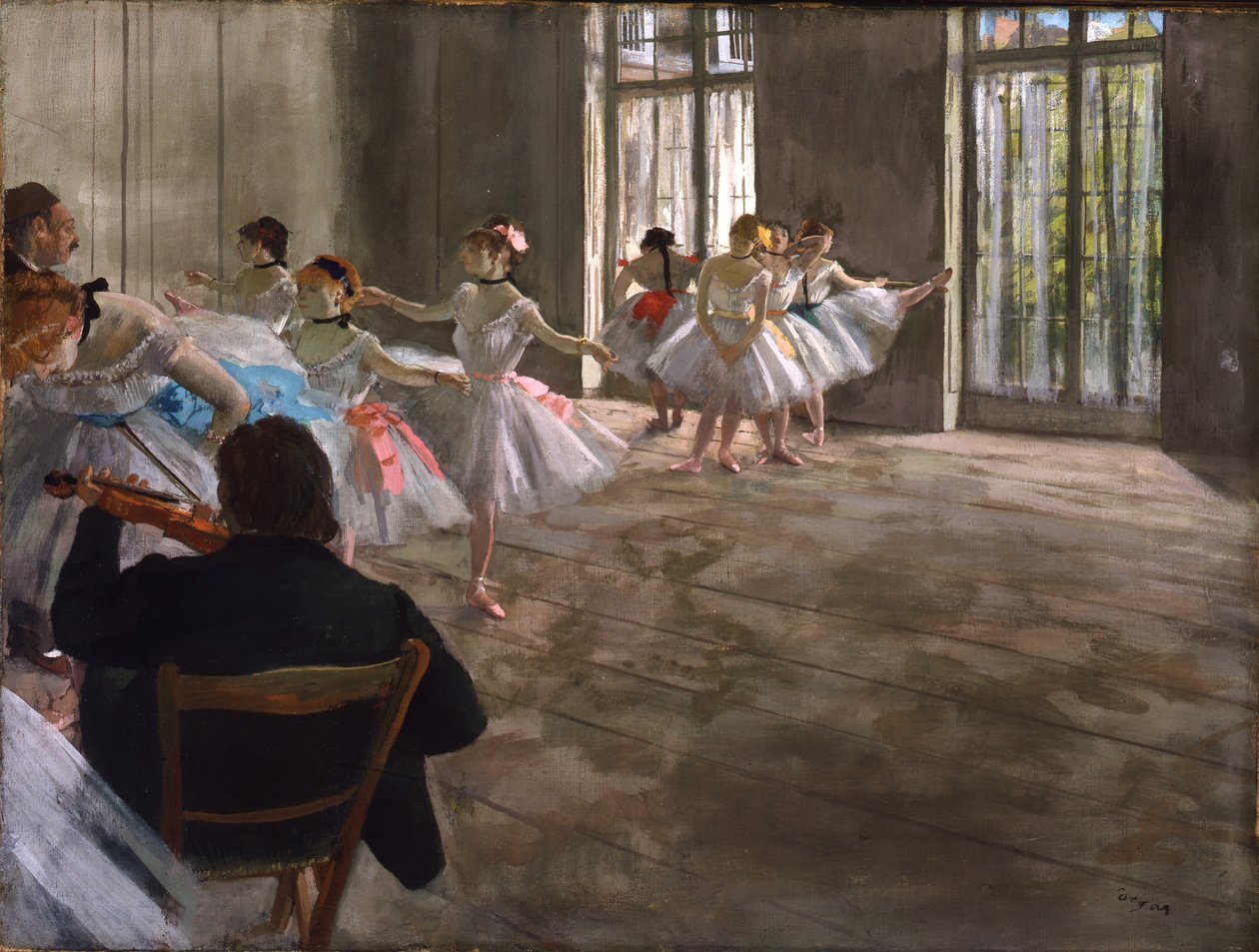 Repetition au Foyer, ok.1875 (tempera na płótnie) autorstwa Edgar Degas