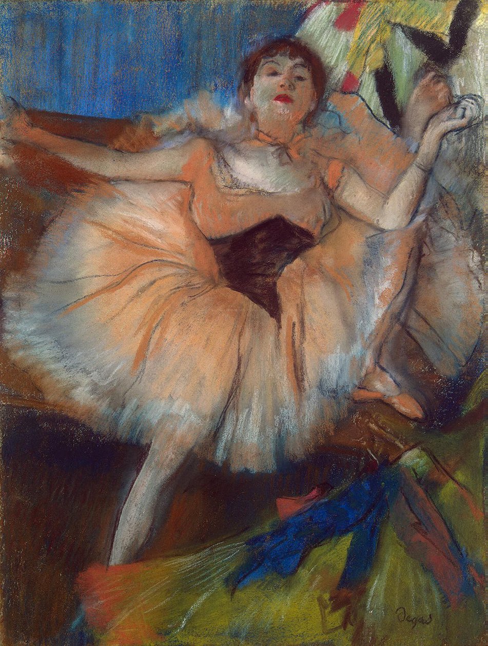 Tancerka w pozycji siedzącej, 1879-80 (pastel na tekturze) autorstwa Edgar Degas