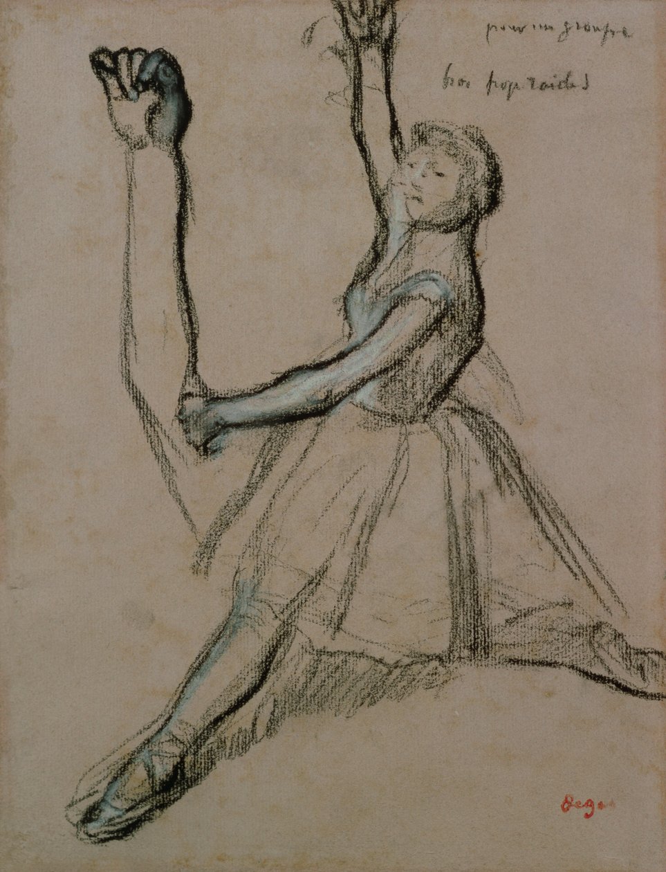 Studium tancerki (kreda na papierze) autorstwa Edgar Degas