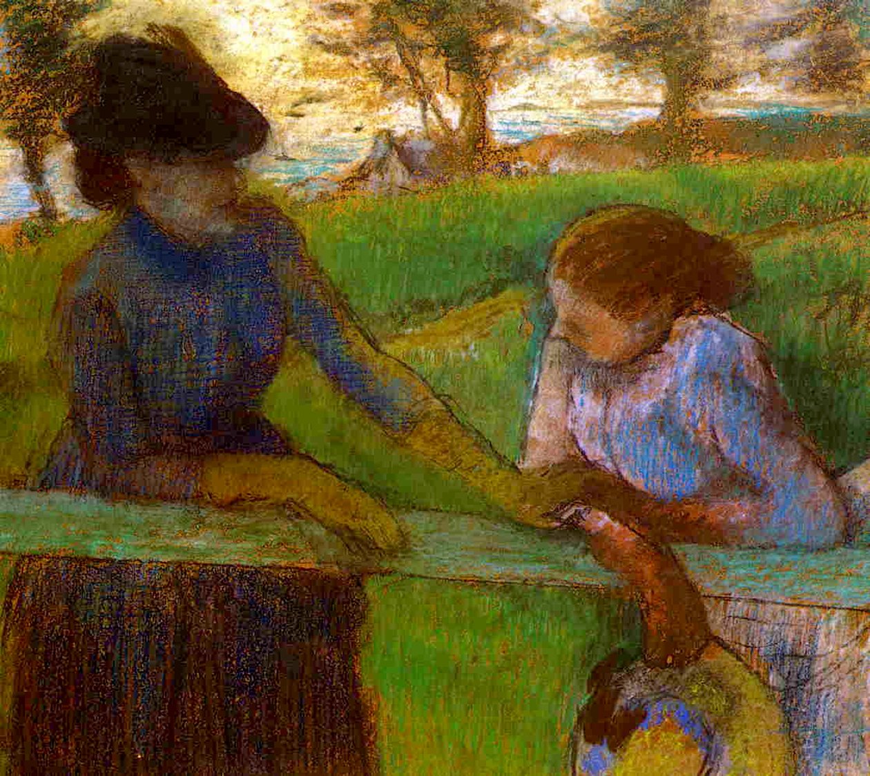 Rozmowa, ok. 1889 (pastel na papierze) autorstwa Edgar Degas