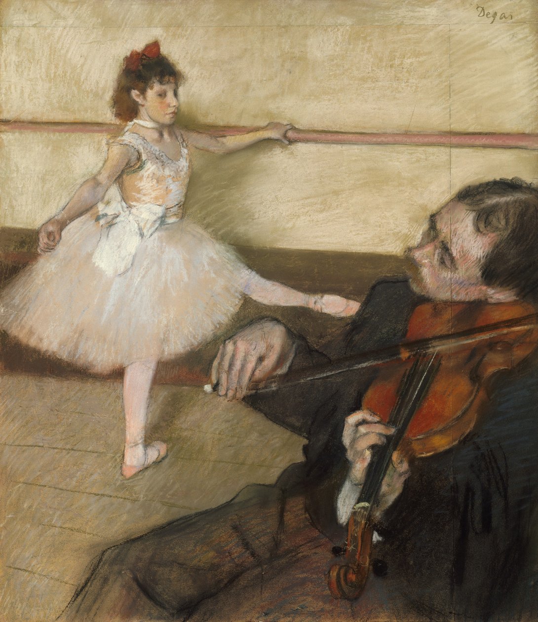 Lekcja tańca, ok. 1879 (pastel) autorstwa Edgar Degas