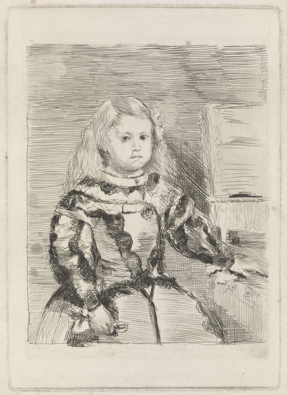 Infantka Małgorzata, 1860-1 (akwaforta i sucha igła) autorstwa Edgar Degas