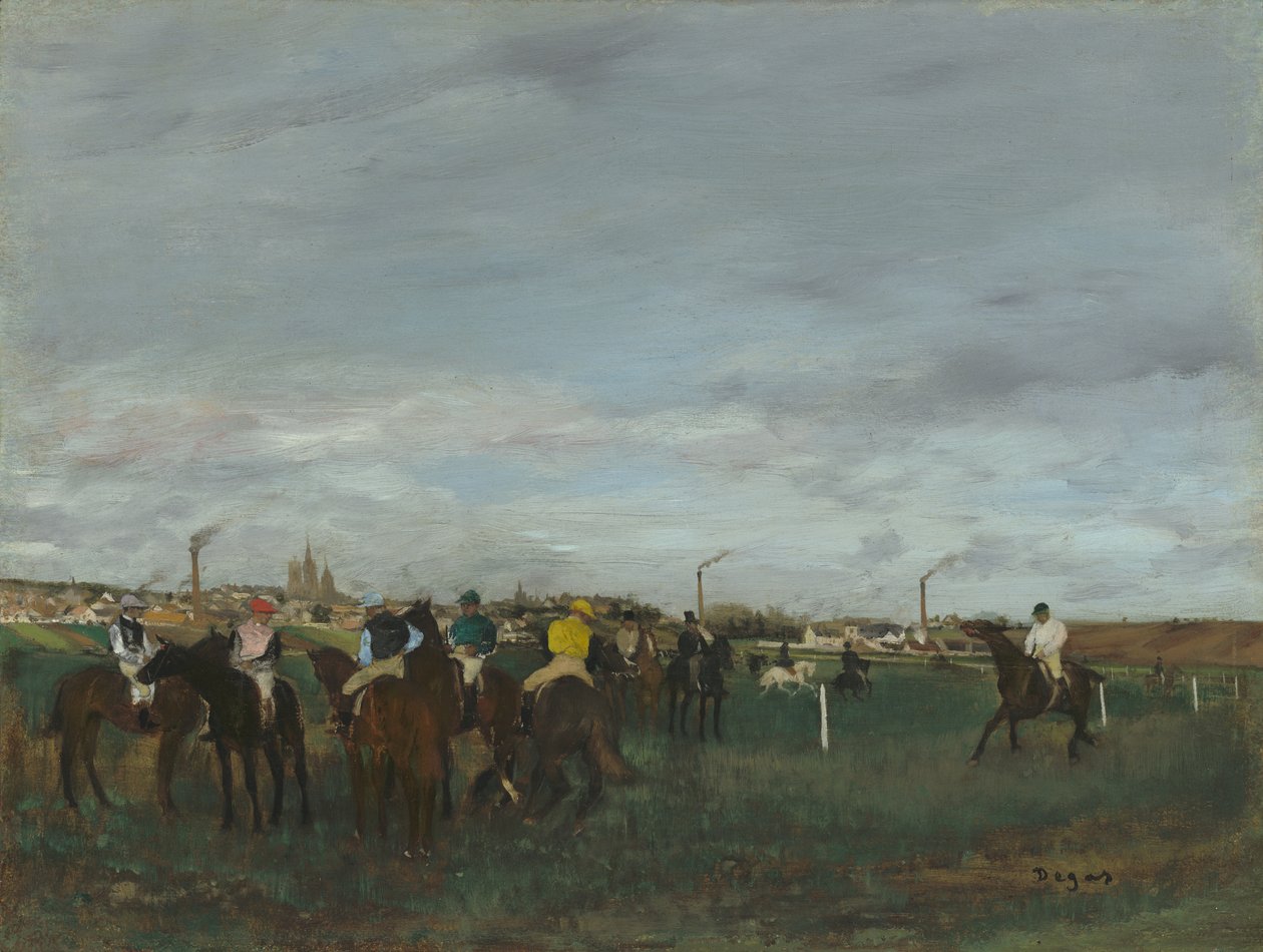 Wyścigi, 1871-2 (olej na drewnie) autorstwa Edgar Degas