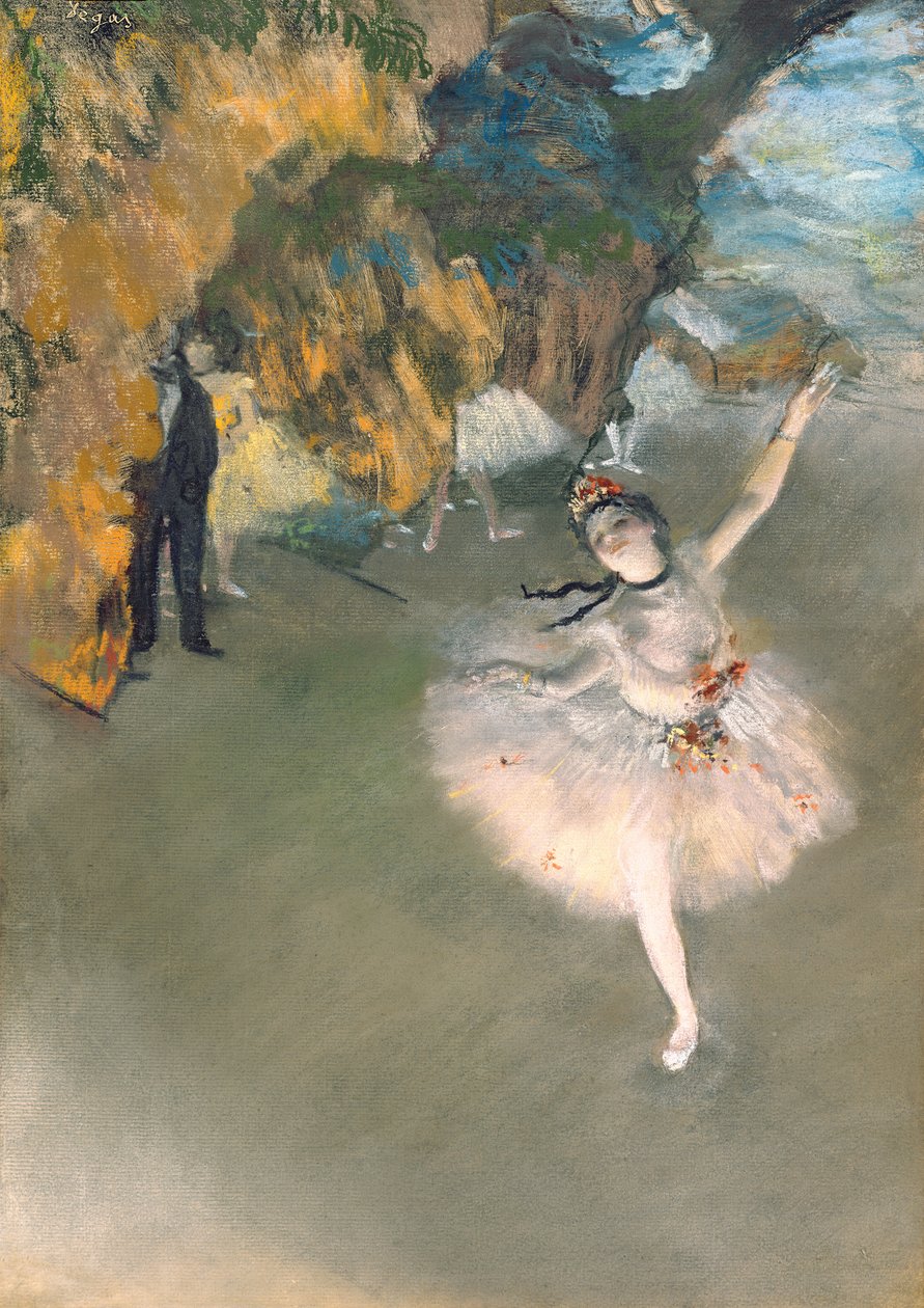 Gwiazda, czyli Tancerz na scenie, ok. 1876-77 (pastel na papierze) autorstwa Edgar Degas