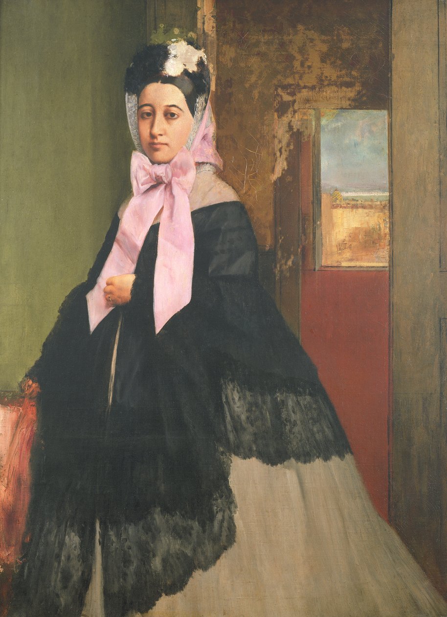 Therese de Gas (1842-95), siostra artysty, później Madame Edmond Morbilli, c.1863 autorstwa Edgar Degas