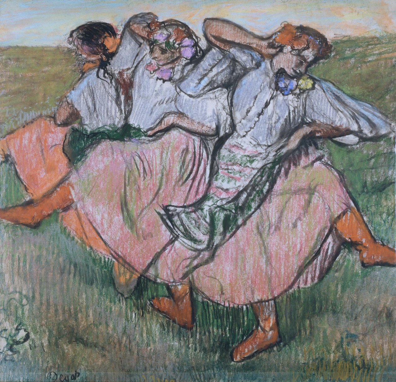 Trzech rosyjskich tancerzy autorstwa Edgar Degas