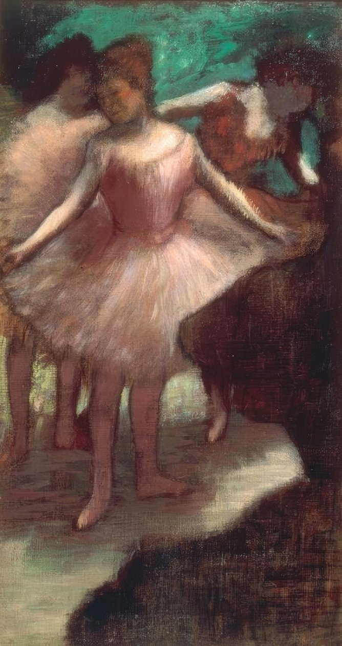 Trzy tancerki w kolorze różowym autorstwa Edgar Degas