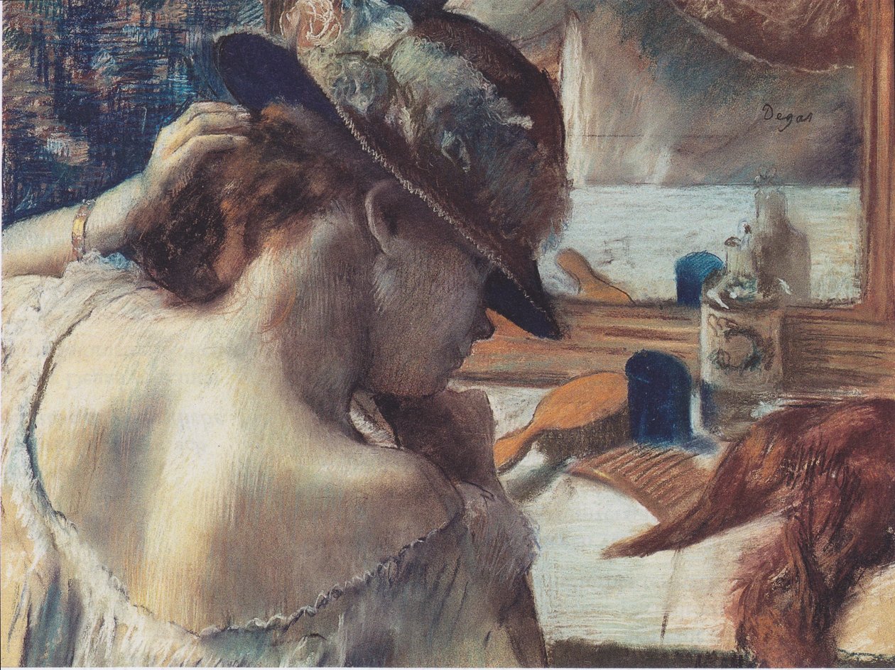 Przed lustrem autorstwa Edgar Degas