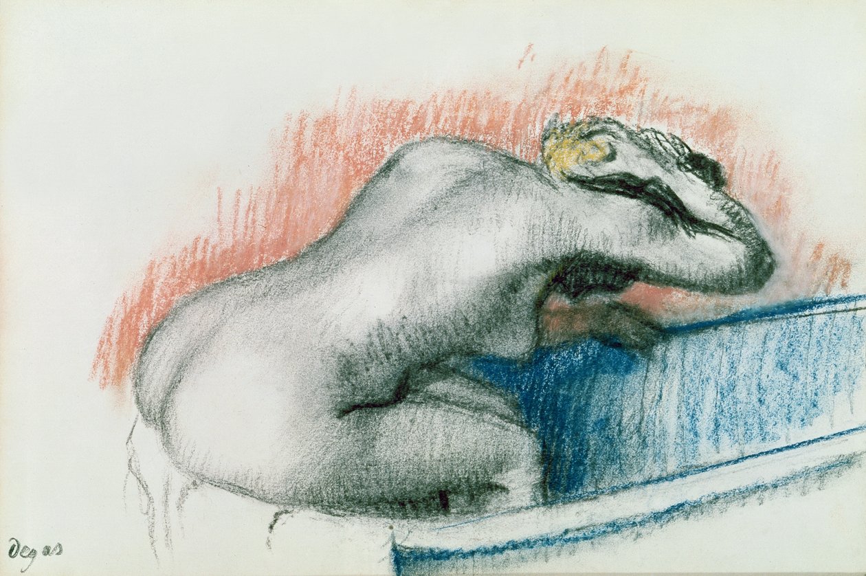 Kobieta myjąca się w wannie, ok. 1892 (pastel na karcie) autorstwa Edgar Degas