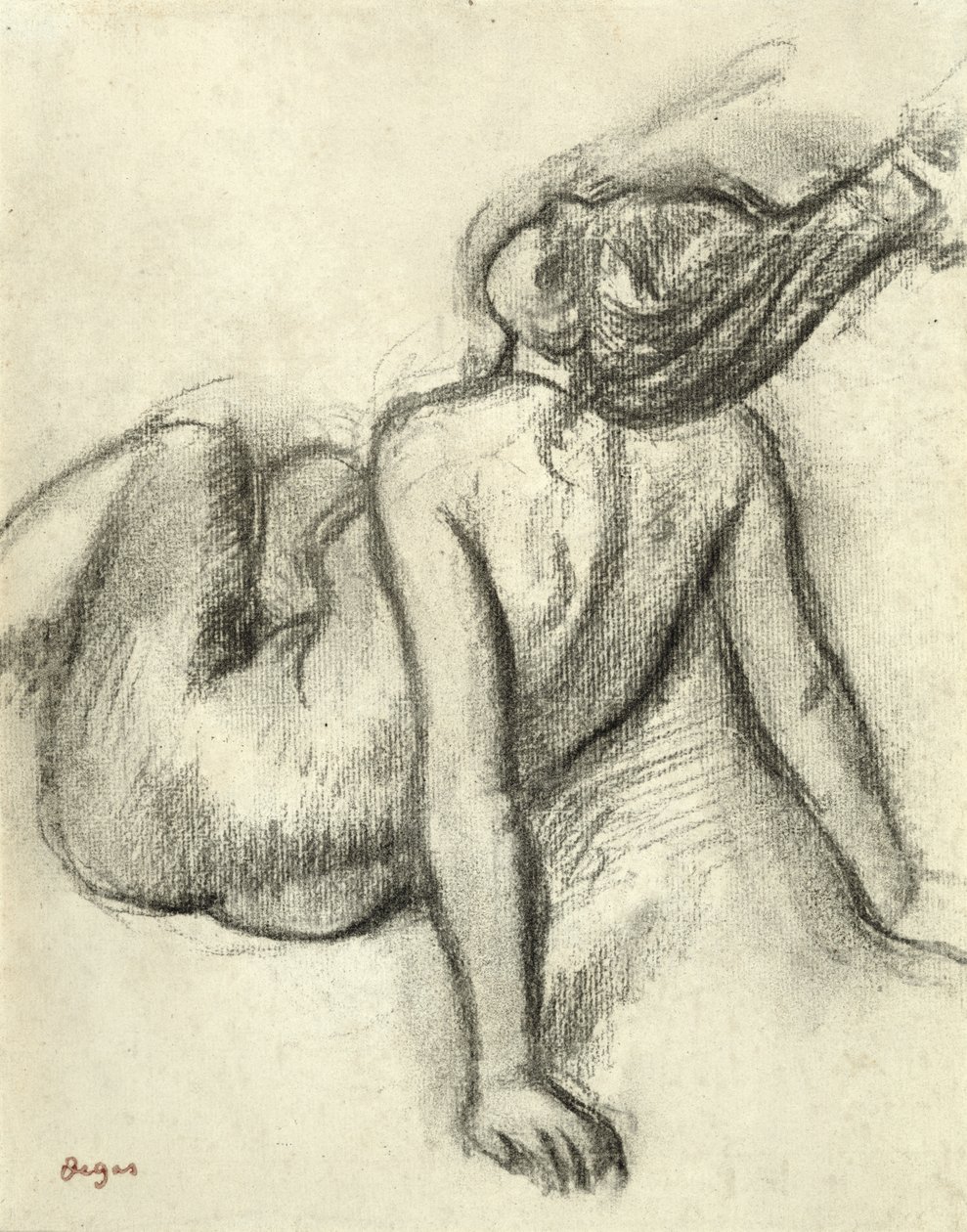Kobieta mająca ułożone włosy (węgiel na papierze) autorstwa Edgar Degas