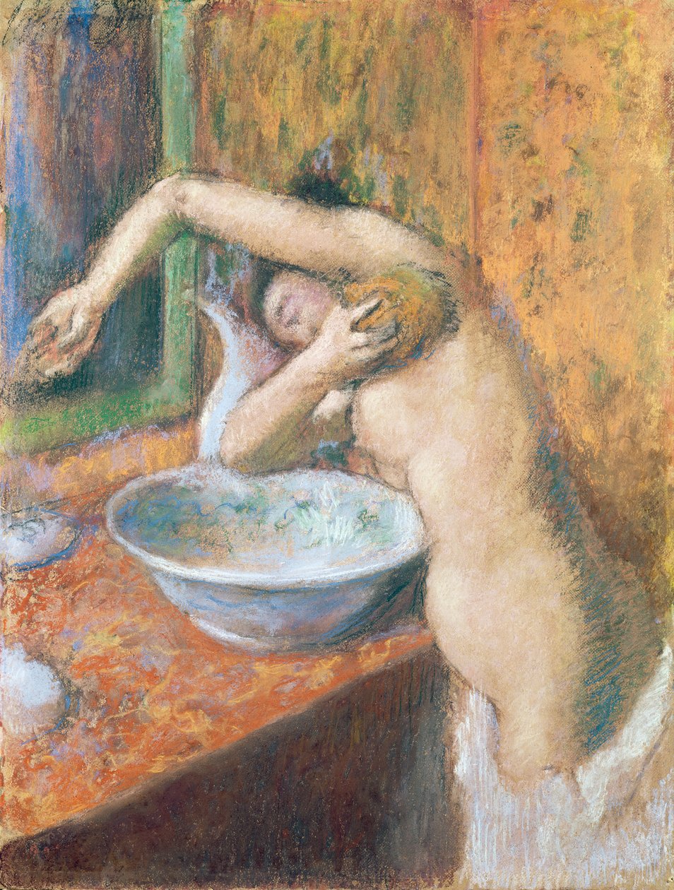 Kobieta myjąca się (pastel) autorstwa Edgar Degas