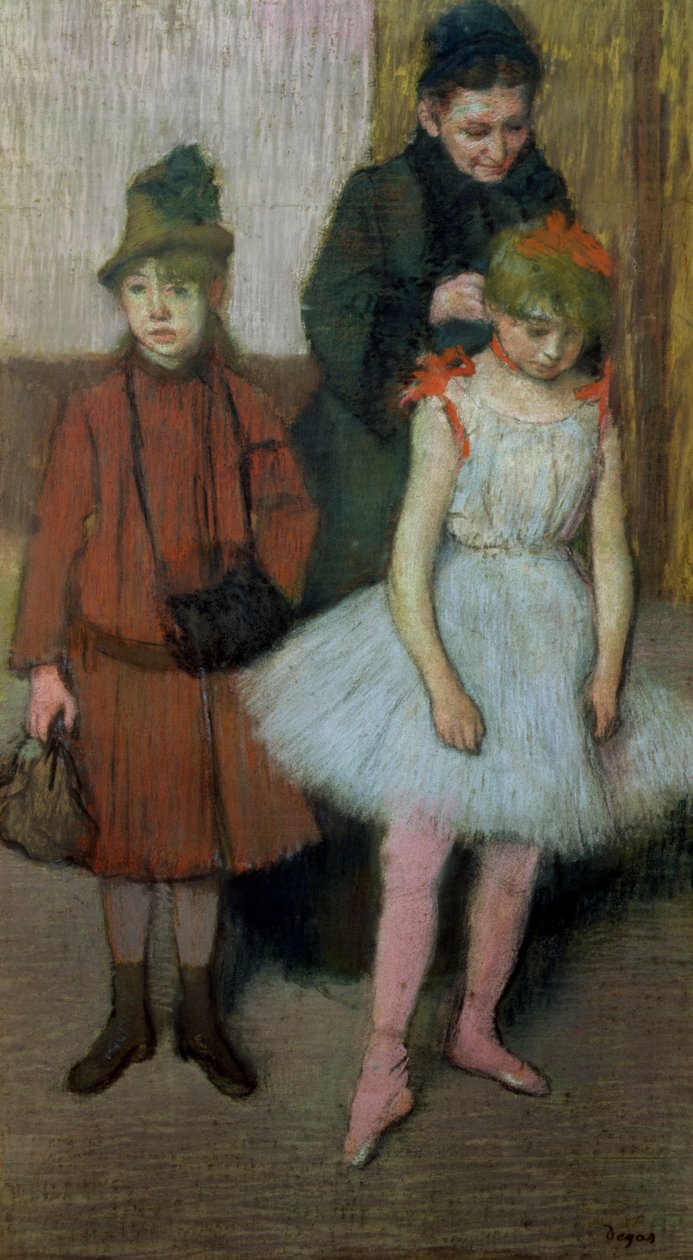 Kobieta z dwiema małymi dziewczynkami (pastel) autorstwa Edgar Degas