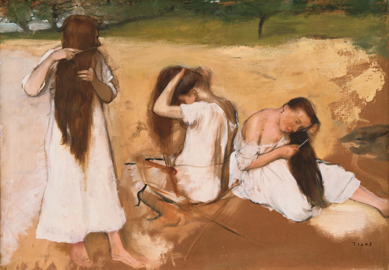 Kobiety czeszące włosy autorstwa Edgar Degas