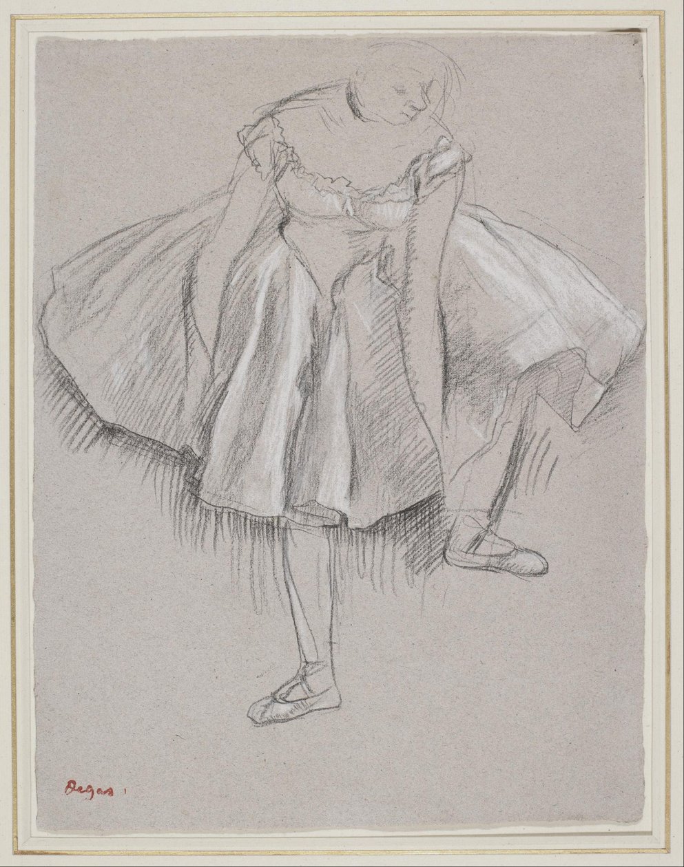 Tancerka poprawiająca pantofel autorstwa Edgar Degas
