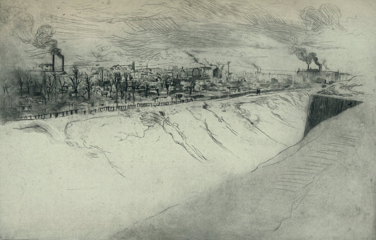 St Ouen widziany z fortyfikacji Paryża, 1915 autorstwa Edgar Chahine