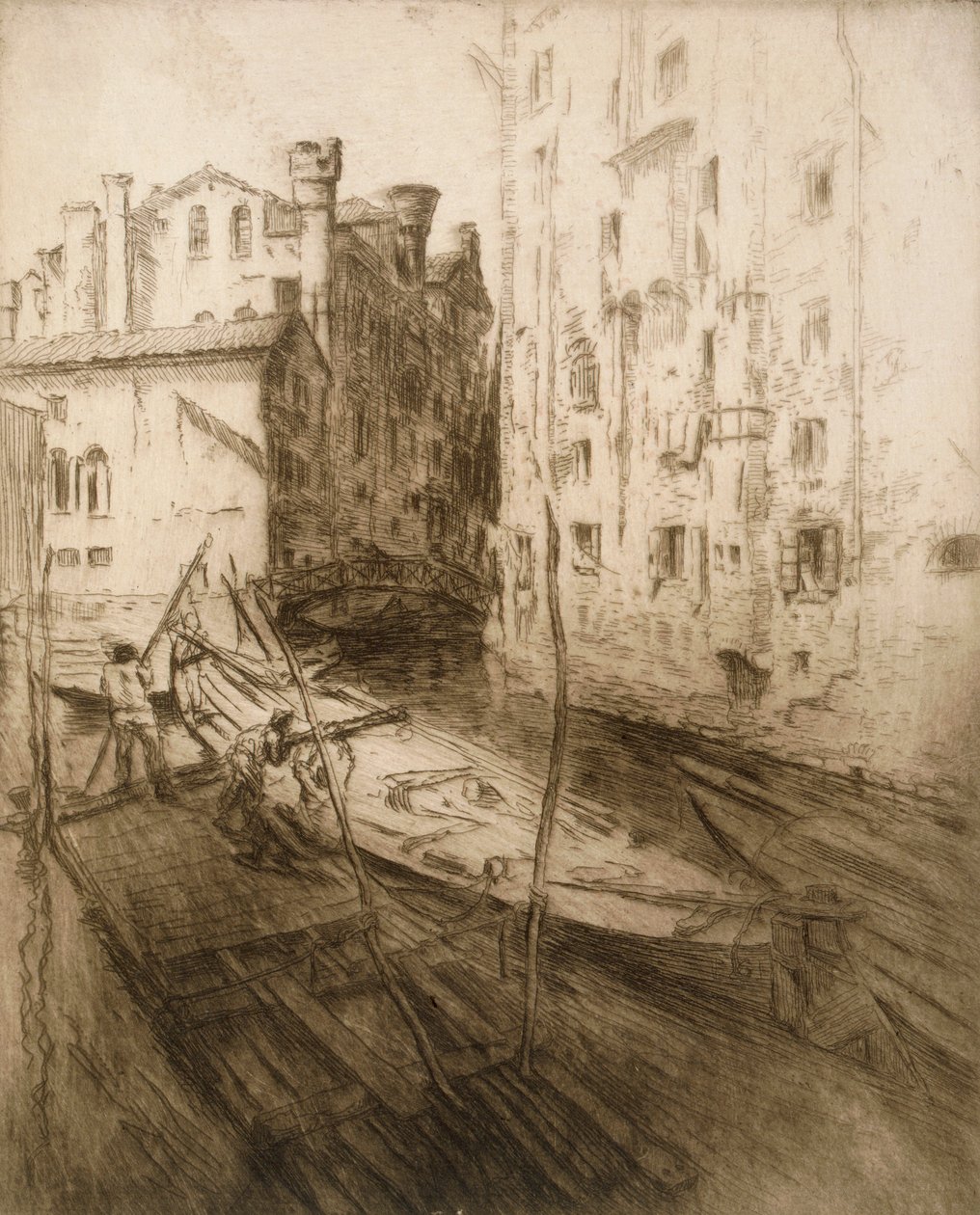 Getto żydowskie w Wenecji, 1906. autorstwa Edgar Chahine