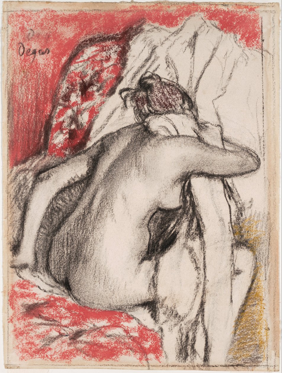 Po kąpieli: siedząca kobieta wycierająca się autorstwa Edgar Degas