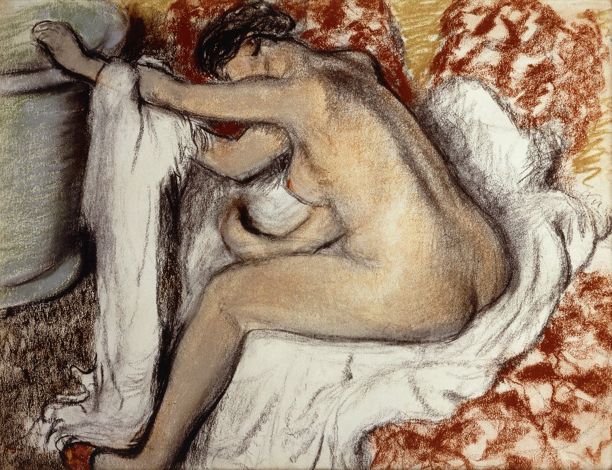 po kąpieli, kobieta susząca; Apres le Bain, Femme S”Essuyant, ok.1884 autorstwa Edgar Degas