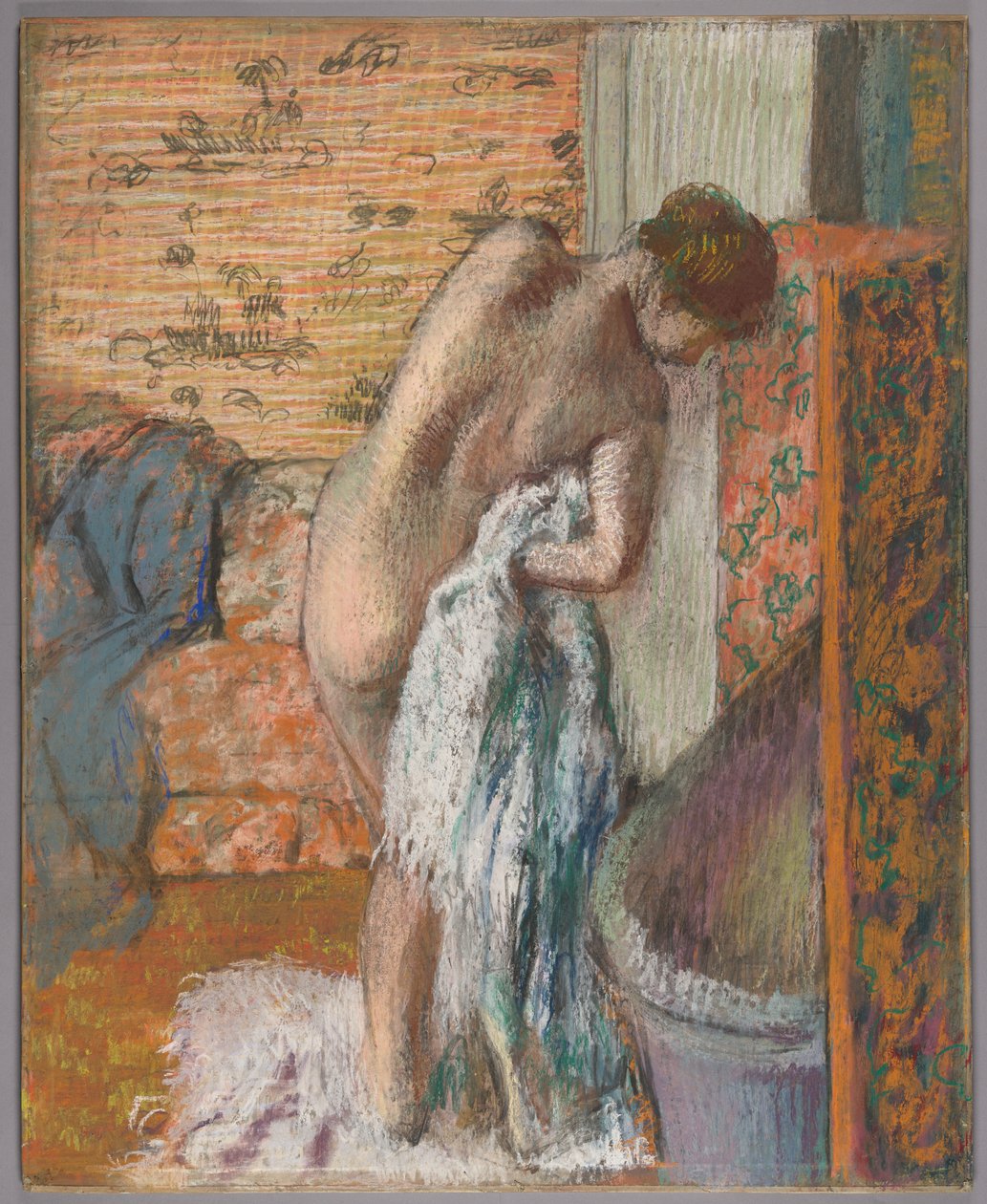 Po kąpieli (kobieta wycierająca się ręcznikiem) autorstwa Edgar Degas