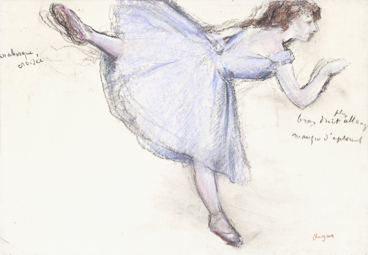 Arabeska tancerka w widoku profilu, 1885-90 autorstwa Edgar Degas