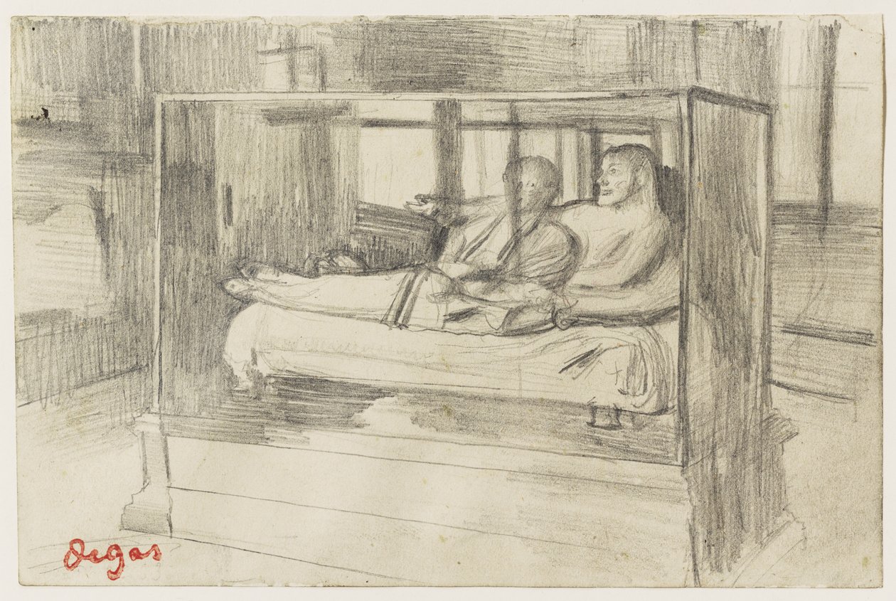 W Luwrze: sarkofag etruski, ok. 1879 r. autorstwa Edgar Degas