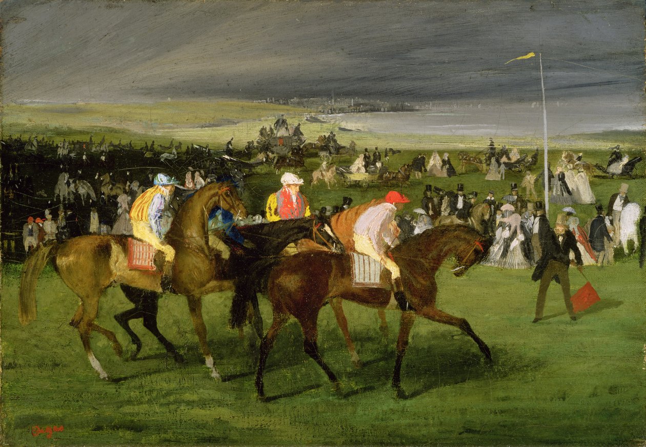 Na wyścigach: Początek, ok. 1860-62 autorstwa Edgar Degas