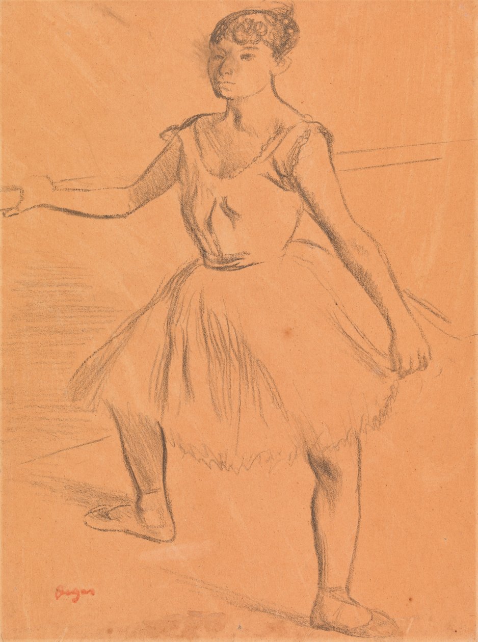 Balerina stojąca w barze autorstwa Edgar Degas