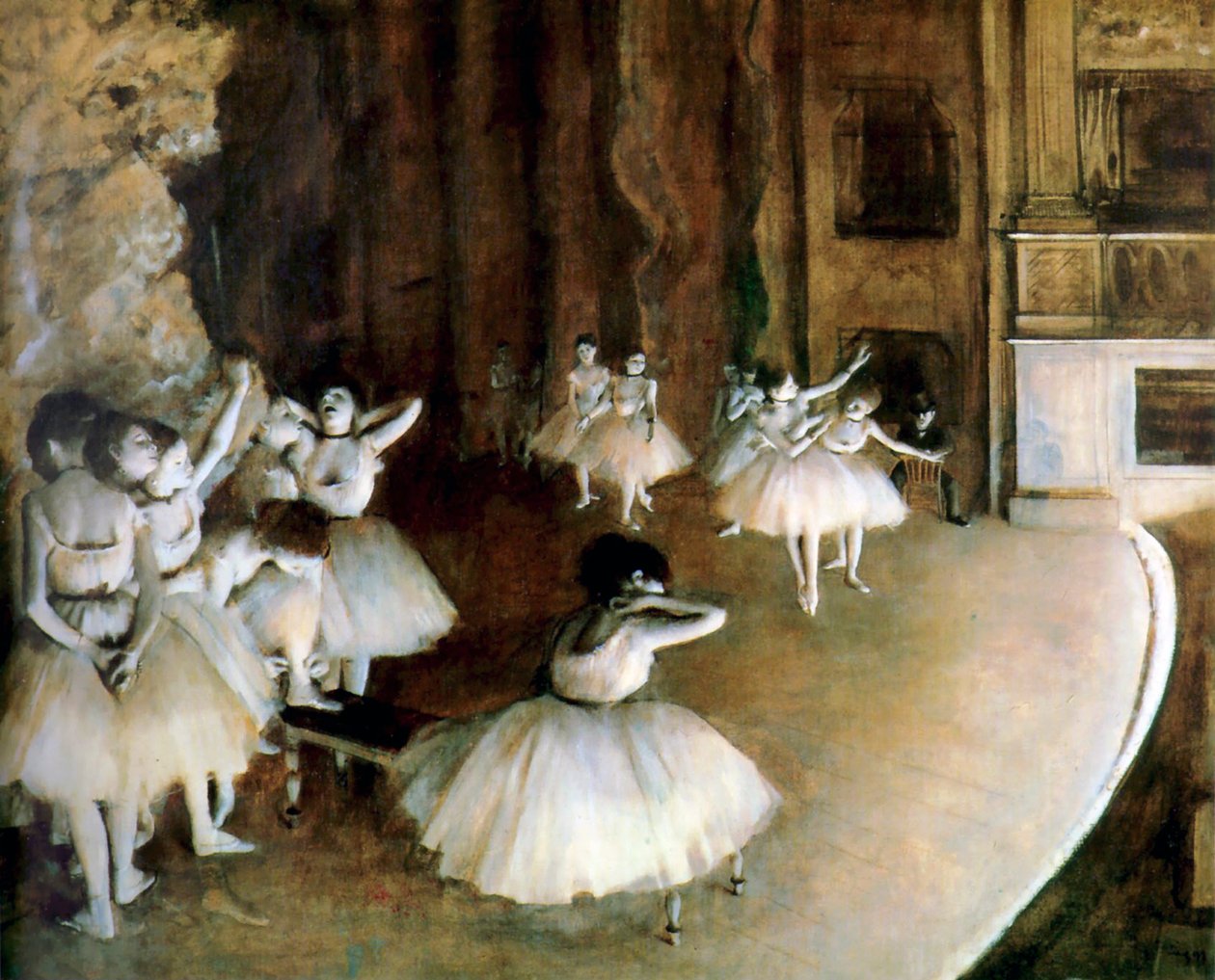 Próba baletowa na scenie, 1874. autorstwa Edgar Degas