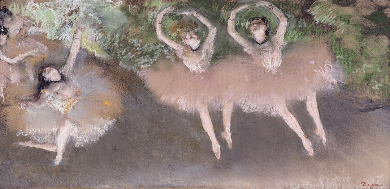 Scena baletowa, ok. 1879 (pastel na monotypie na papierze) autorstwa Edgar Degas