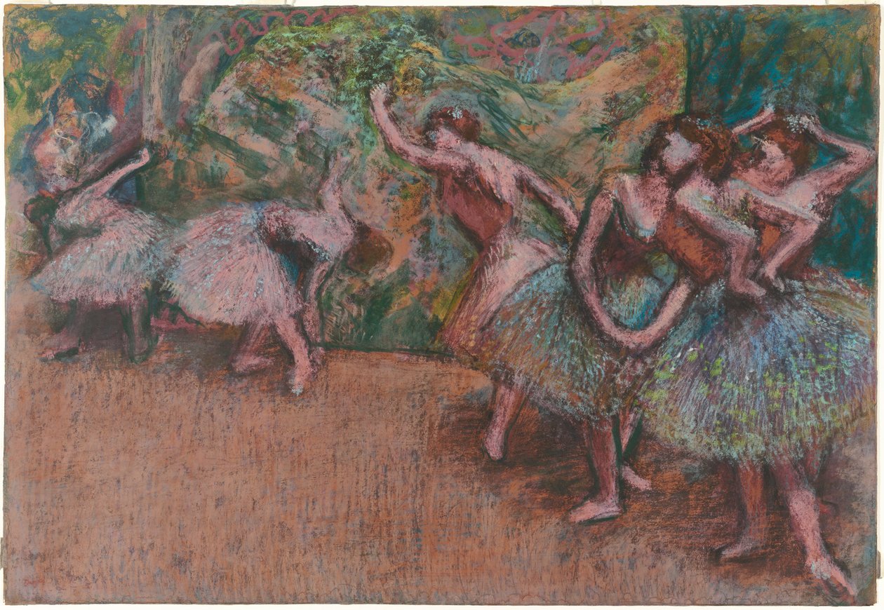 Scena baletowa, ok. 1907 (pastel na zielonkawej przezroczystej kalce technicznej) autorstwa Edgar Degas