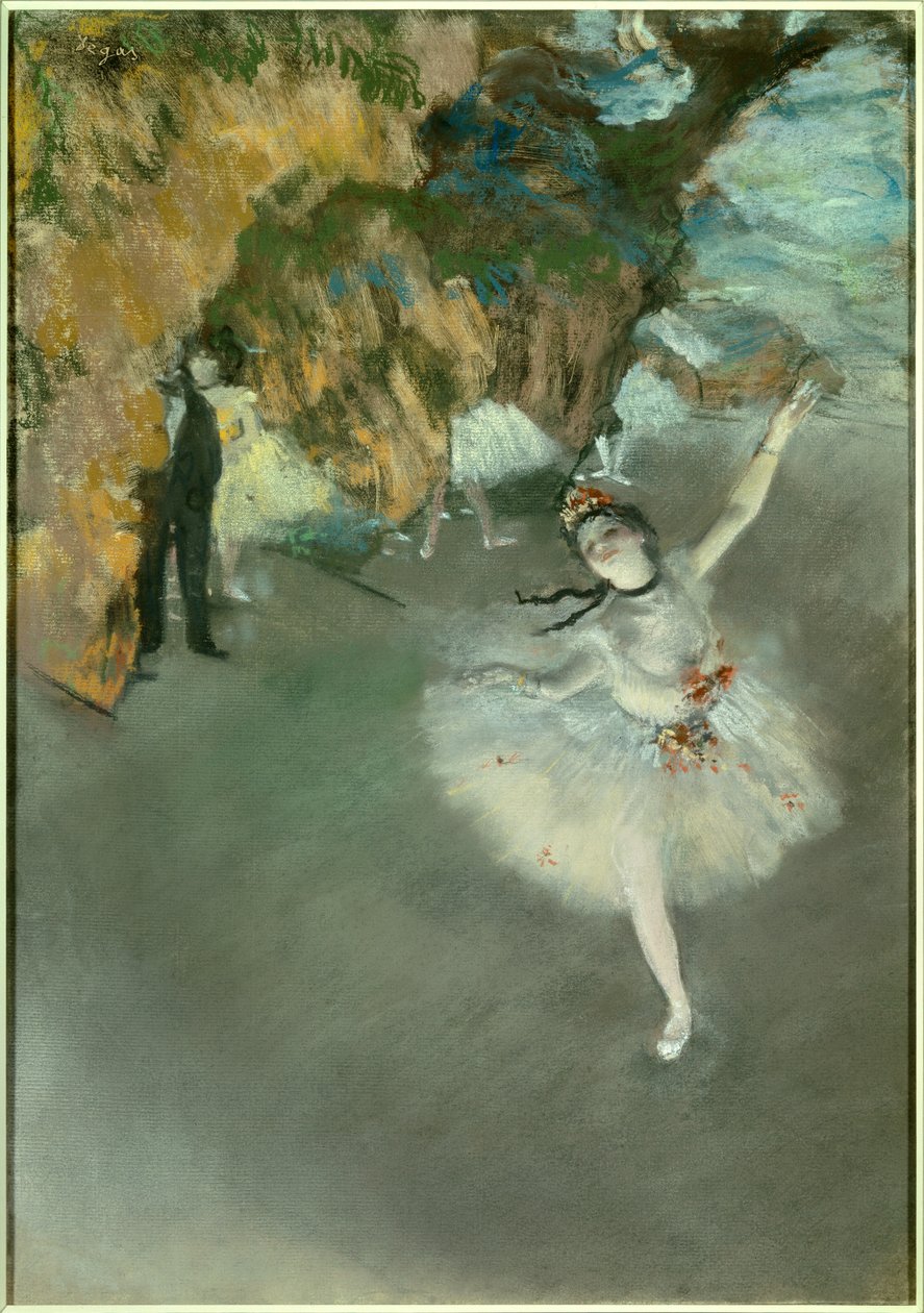 Balet, gwiazda lub tancerz na scenie autorstwa Edgar Degas