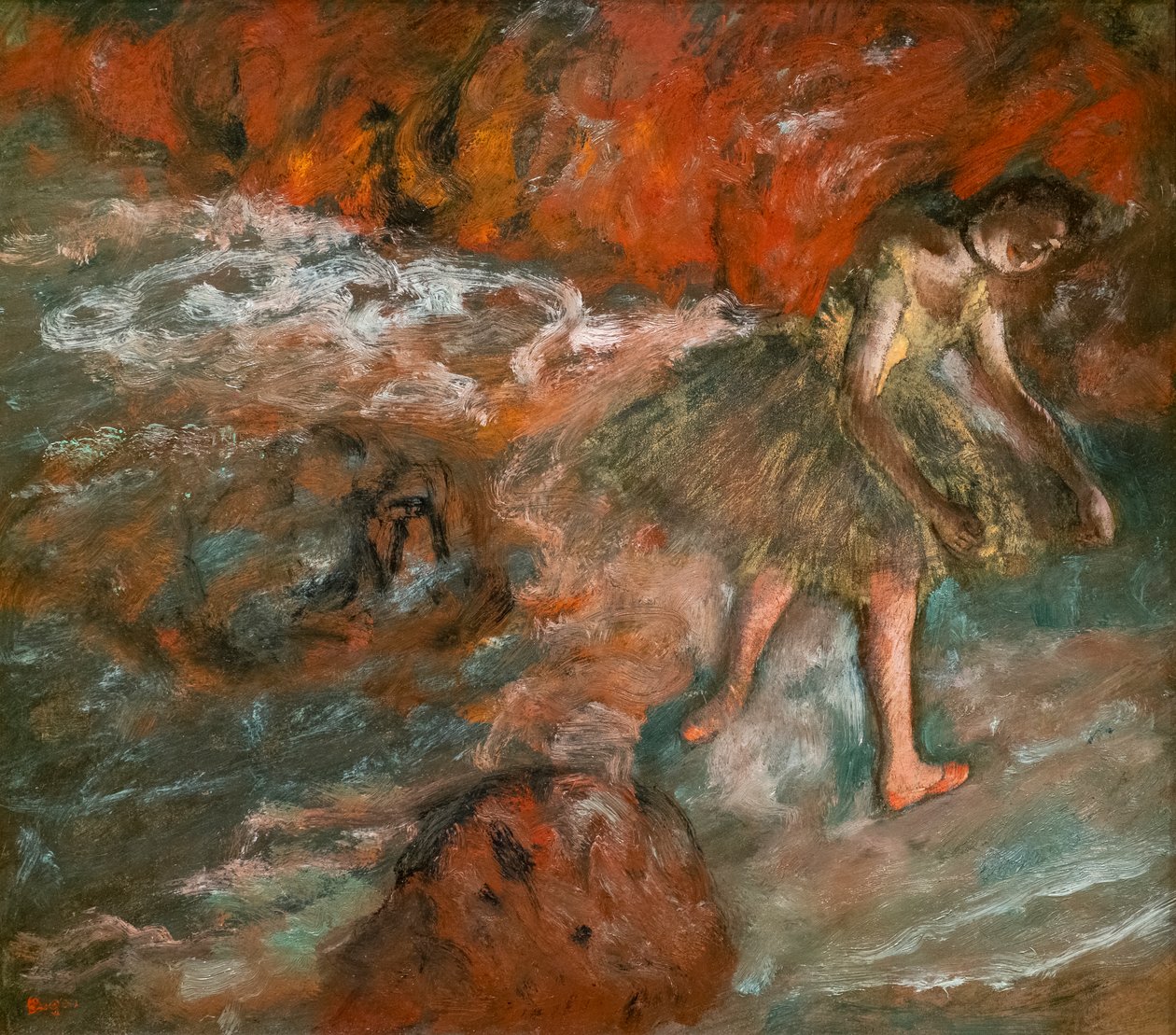Scena baletowa. Około 1890 r. Olej na papierze, laminowany na desce. autorstwa Edgar Degas