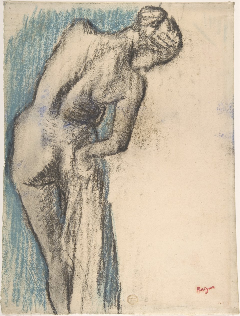 Kąpiąca się kobieta susząca się autorstwa Edgar Degas