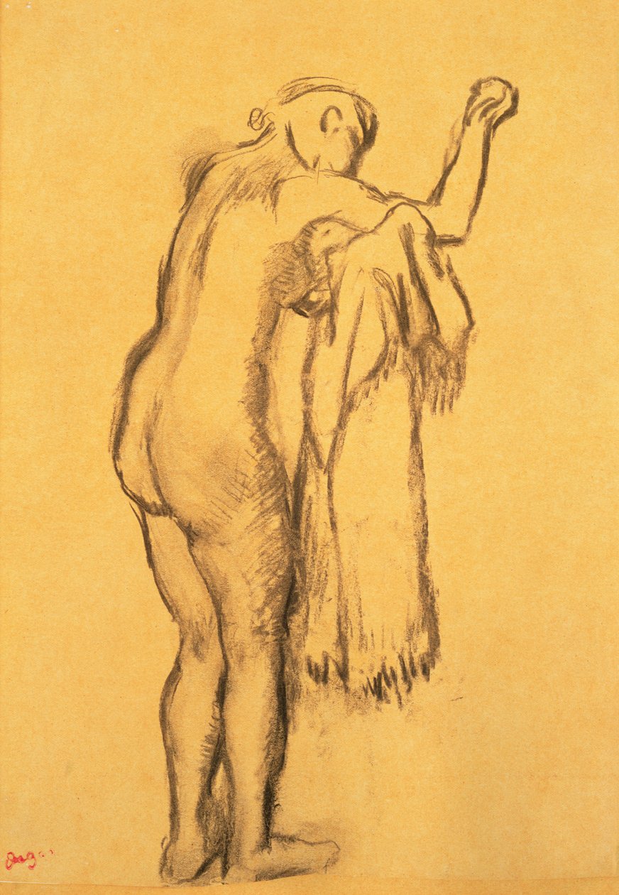 Kąpiąca się sama suszy autorstwa Edgar Degas