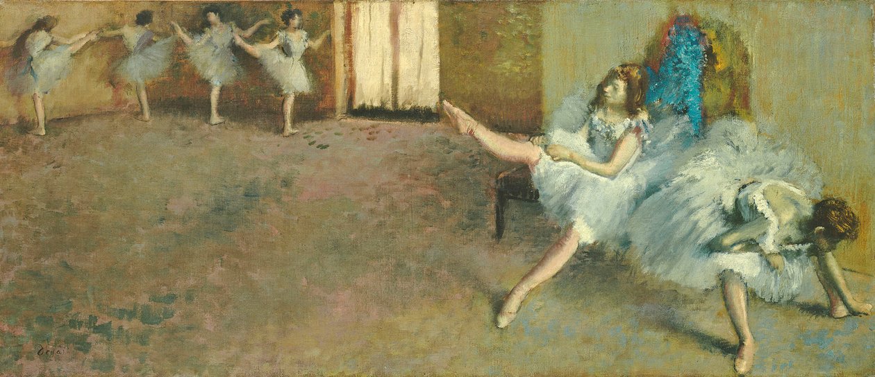 Przed baletem autorstwa Edgar Degas