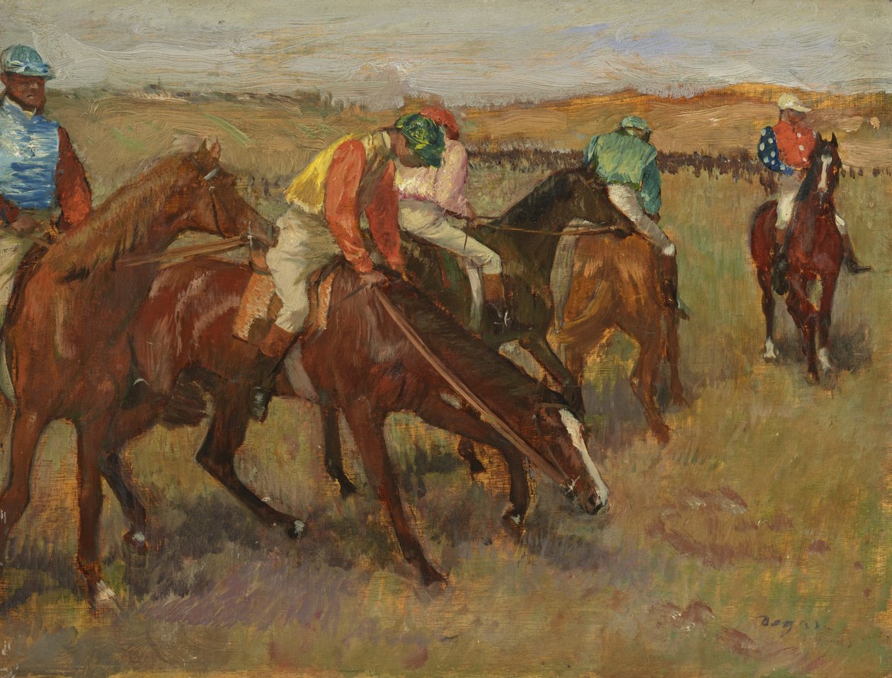 Przed wyścigiem, c.1882 autorstwa Edgar Degas