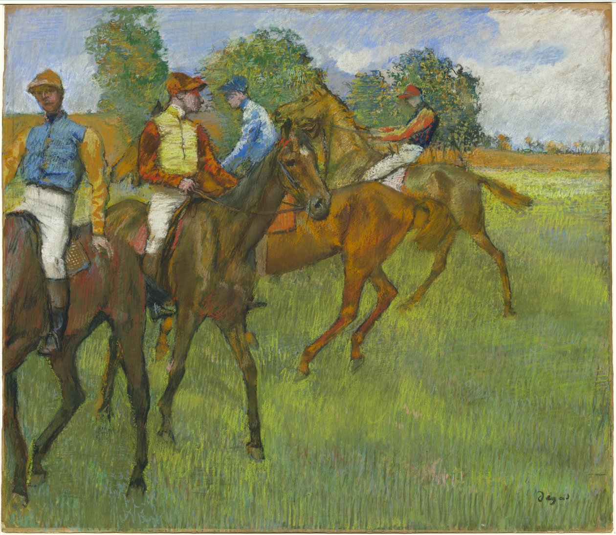 Przed wyścigiem, ok. 1887-89 (pastel na papierze) autorstwa Edgar Degas