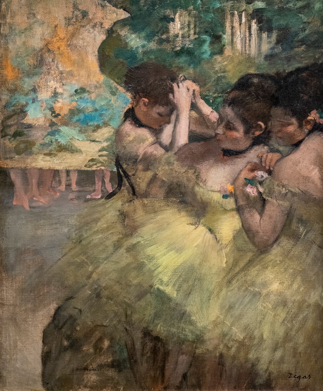 Za kulisami (znani również jako „Żółte tancerki”). 1874-1876. Olej na płótnie. autorstwa Edgar Degas