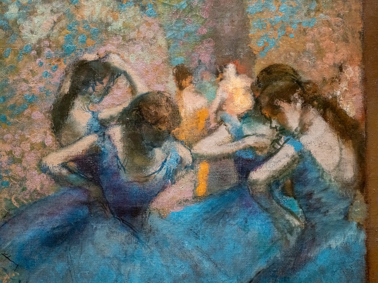Niebiescy tancerze (szczegóły). Około 1893-96. Olej na płótnie. autorstwa Edgar Degas