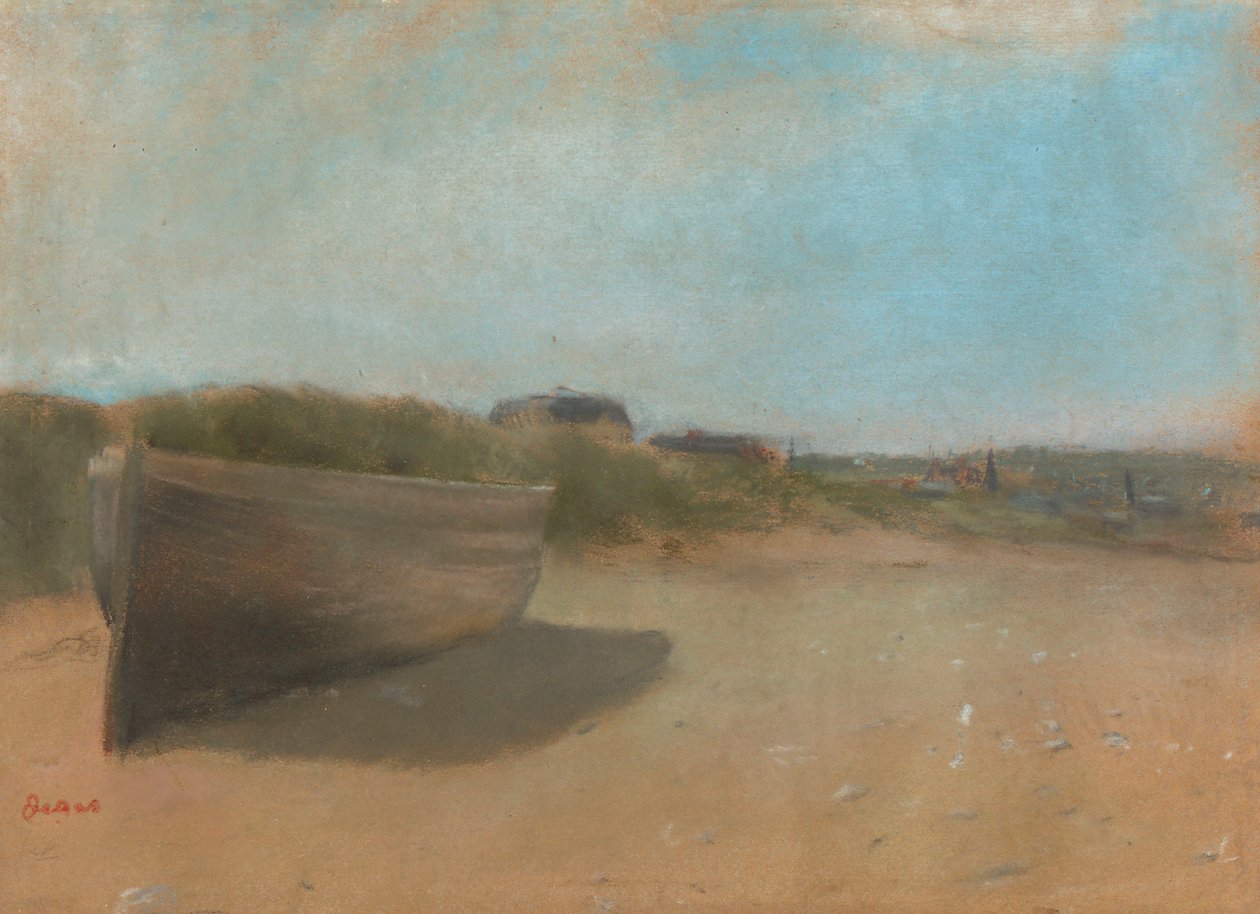 Łódź na plaży, ok. 1869 r. autorstwa Edgar Degas